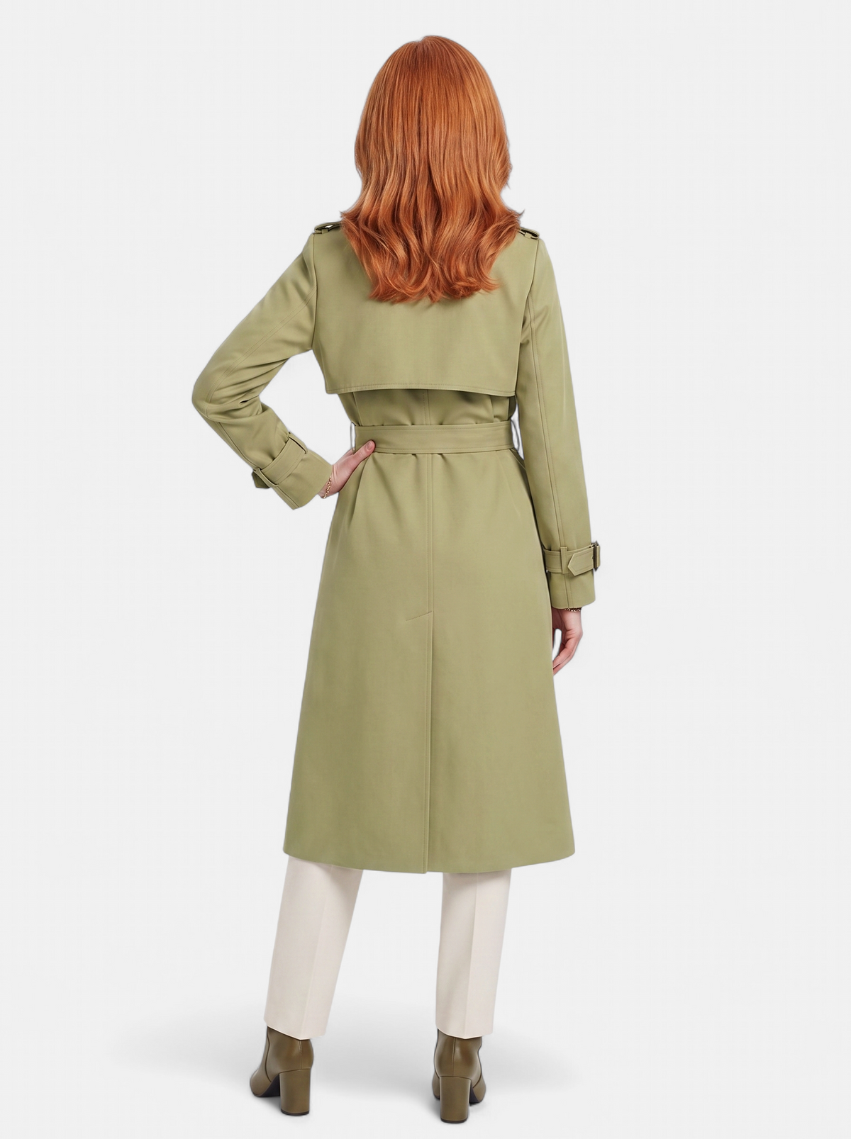 Women's Elegant Double-Breasted Long Trench Coat