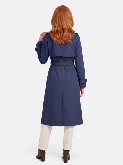 Women's Elegant Double-Breasted Long Trench Coat
