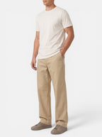 Venatte men's loose-fit casual cargo pants in khaki cotton with an elastic waistband and utility pockets.