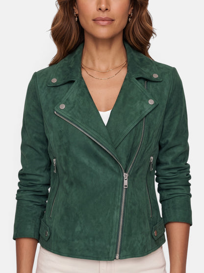 Women's Polished Cropped Zip-Up Slim Fit Jacket - Detail